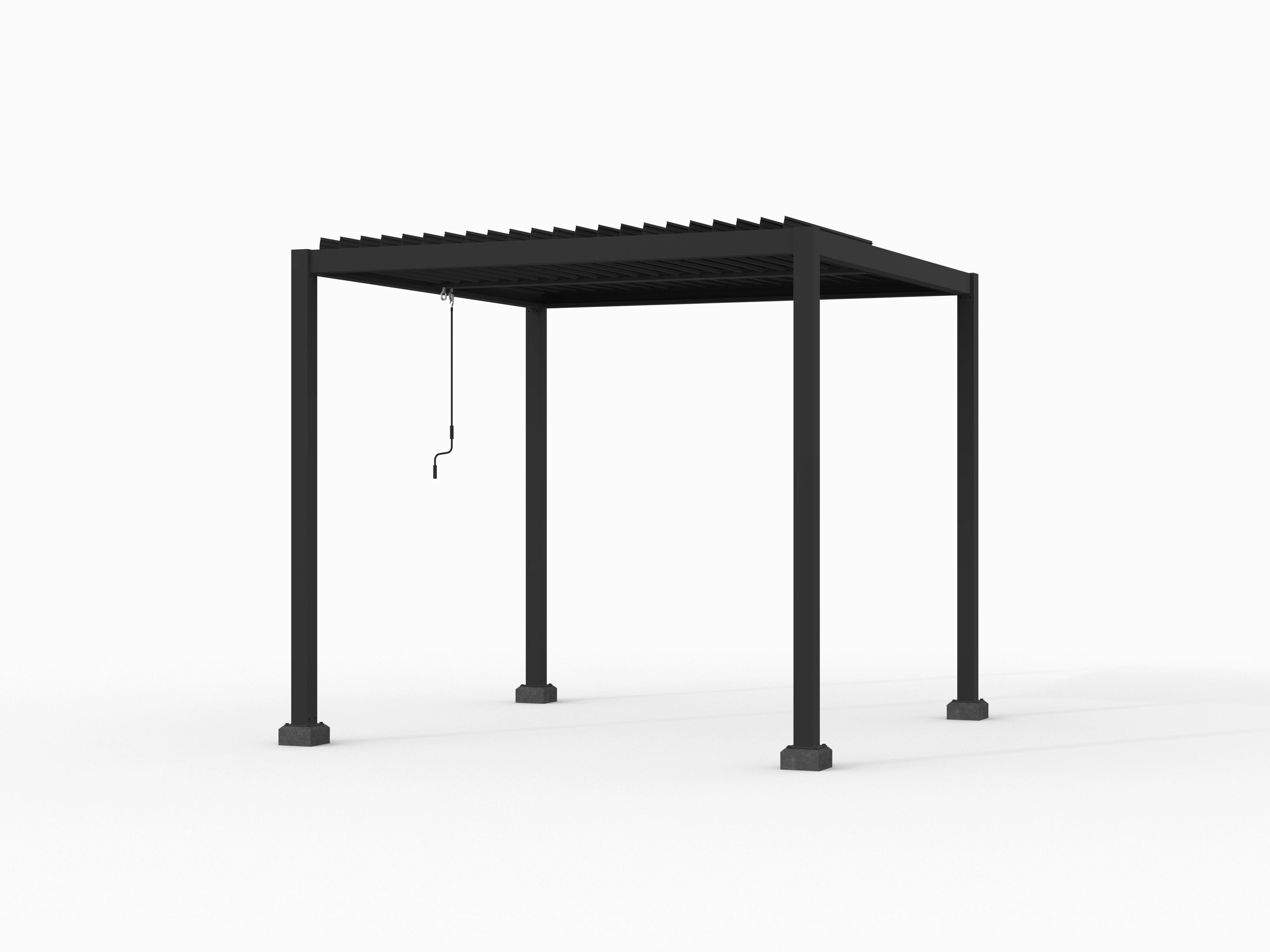 Aluminium Pergola met Lamellen Zwart 300 x 300 cm - Afbeelding 2